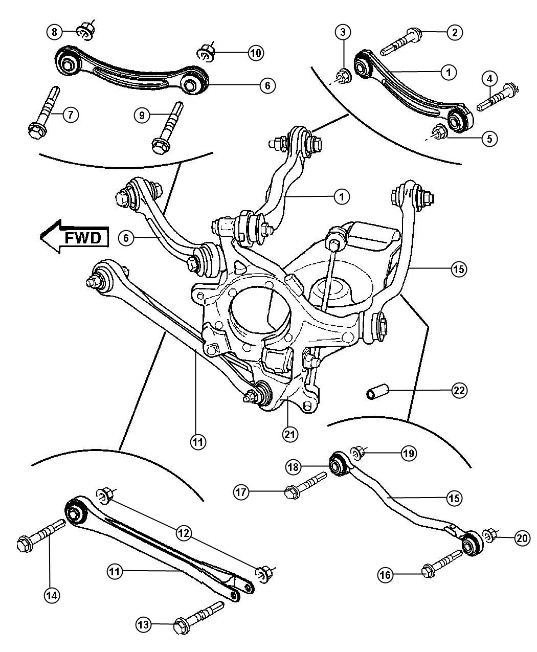 2008 Chrysler 300 Knuckle. Rear. Left, left side - 04782587AF