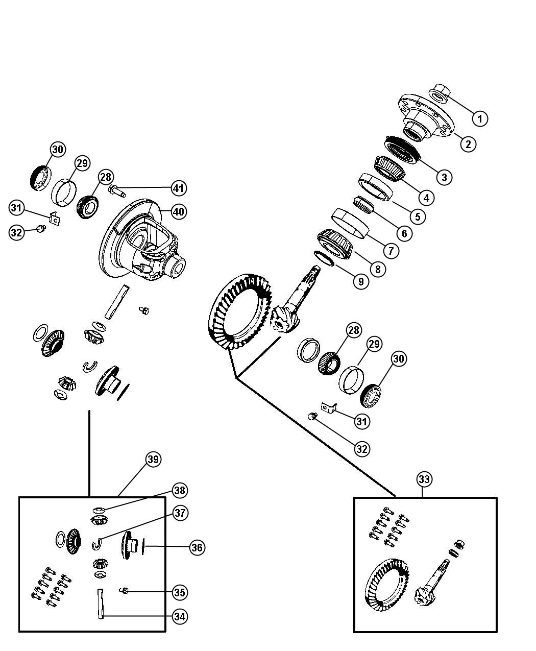 Chrysler Aspen Cup. Differential side, differential side bearing ...