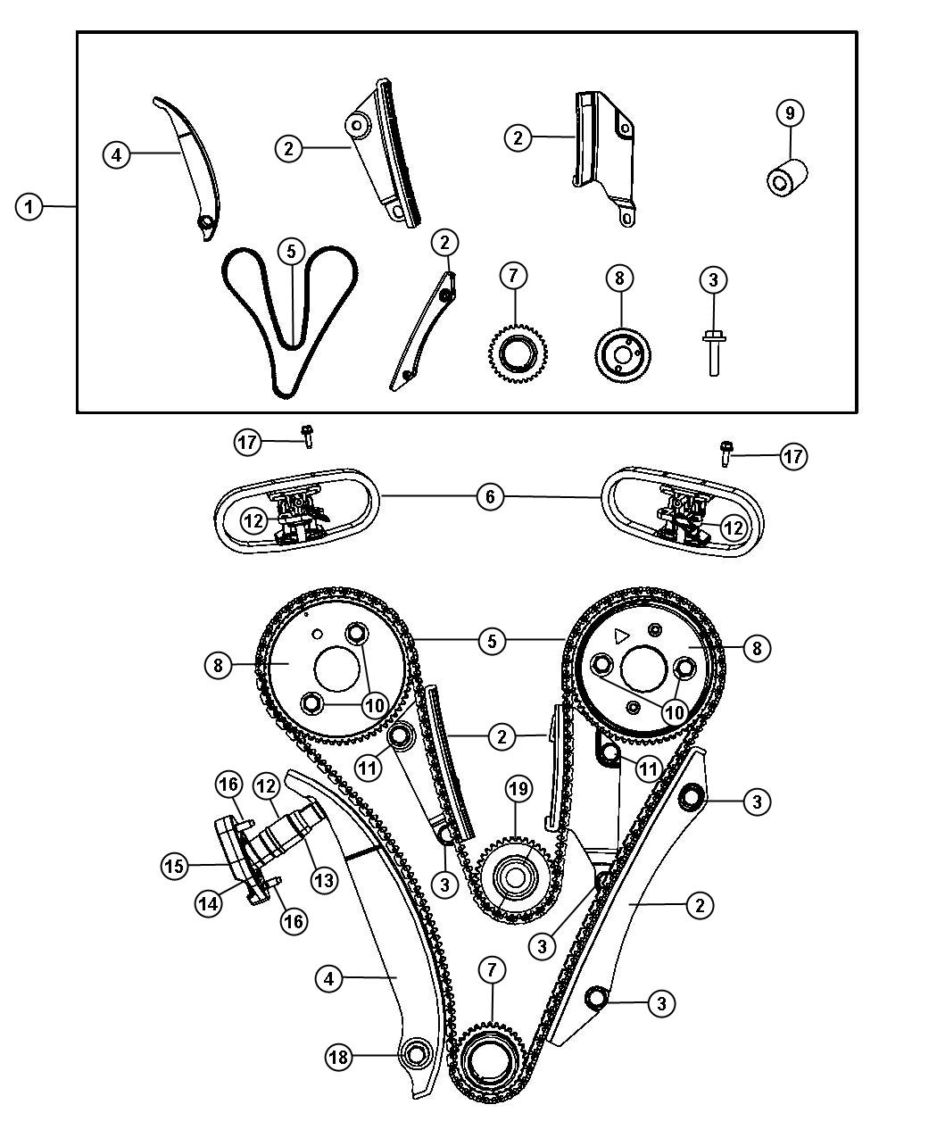 Chrysler 300 Cap. Tensioner. Primary - 04792586AA | Chrysler Parts