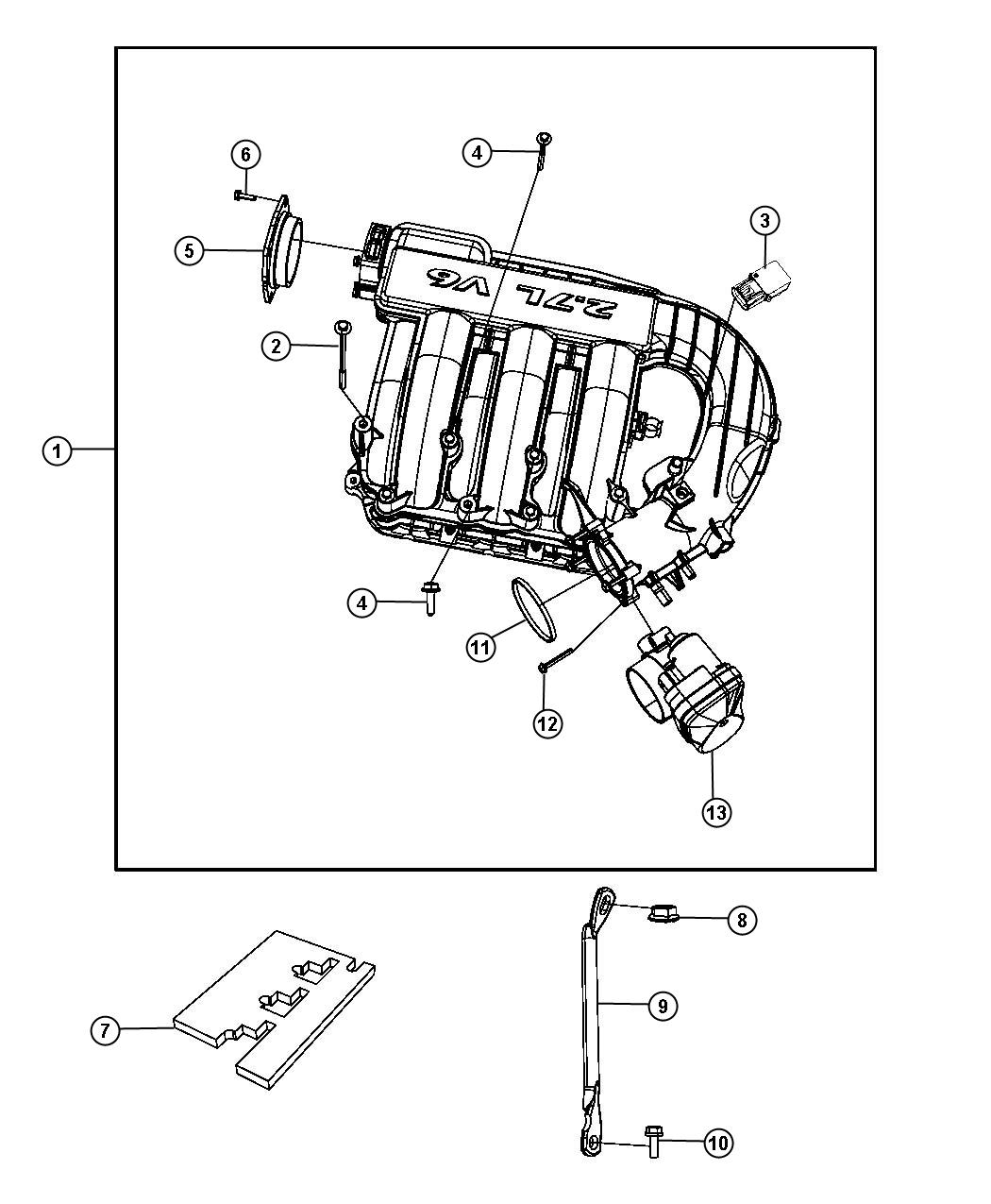 04593870AA - chrysler Cover. Manifold tuning valve. Plenum, engine