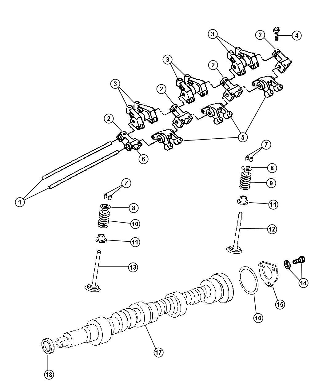 2006 Chrysler Pacifica Pedestal kit, pedestal package. Rocker arm shaft